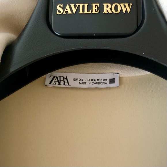 Zara Two-Tone Long Blazer Coat in Cream and Taupe faux suede - Picture 11 of 12